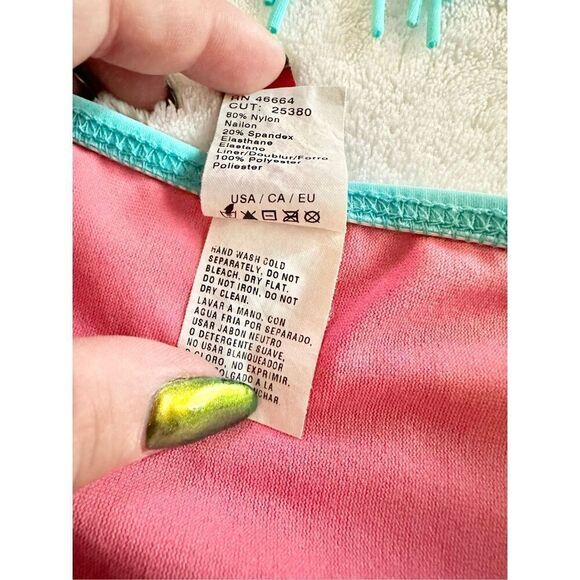 GUESS VINTAGE - Bright blue Y2K USA fringe bikini set size M - Picture 6 of 6